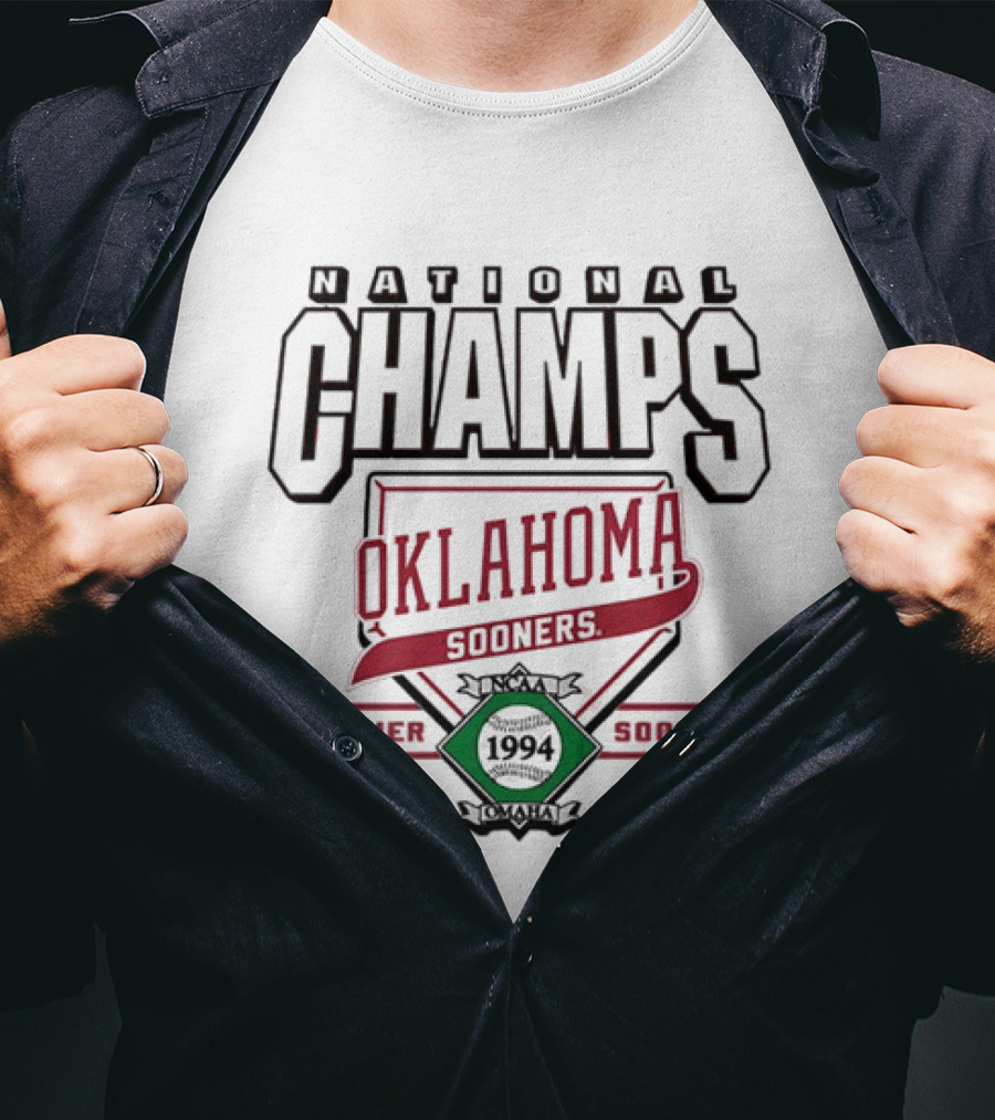 Oklahoma Sooners 1994 National Champs NCAA Boomer Sooner Omaha T-Shirt