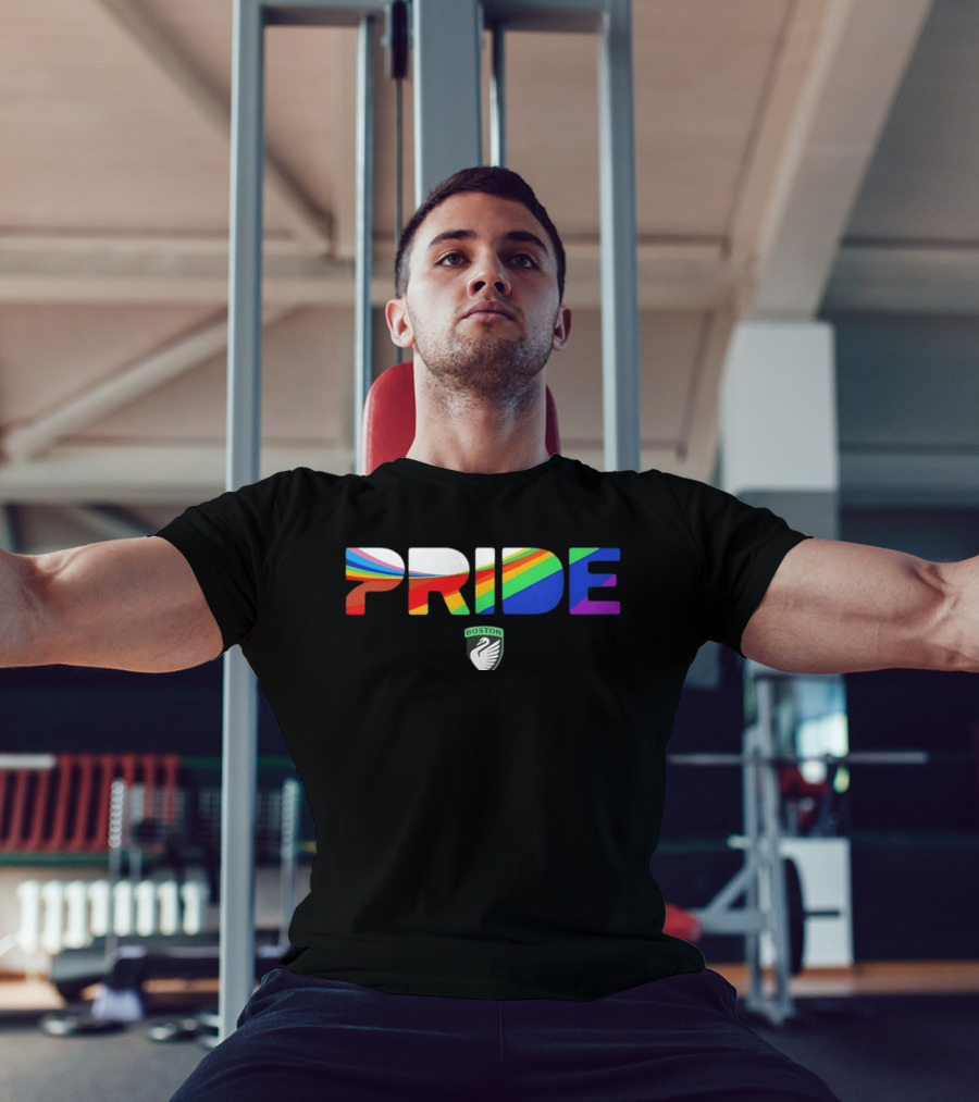 Boston Legacy FC Pride Rainbow Stripes 2026 Swan T-Shirt
