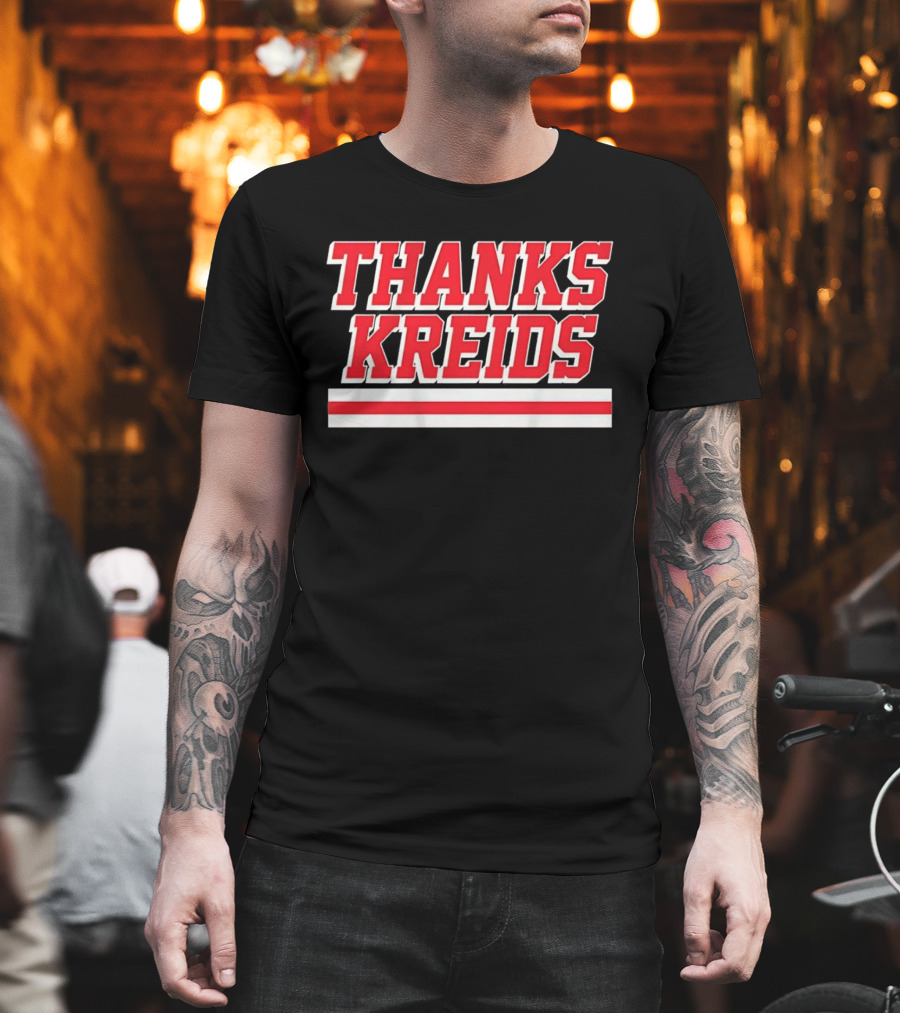 Chris Kreider Thanks Kreids Red And White Text Recognition T-Shirt