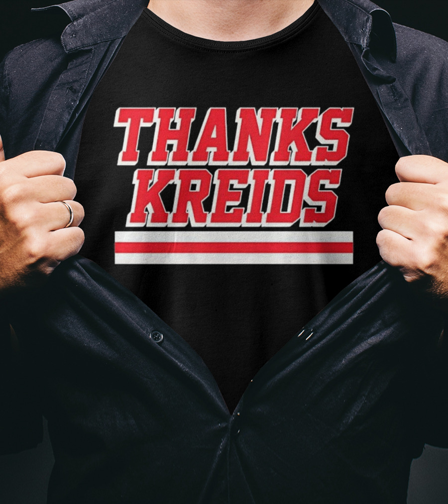 Chris Kreider Thanks Kreids Red And White Text Recognition T-Shirt