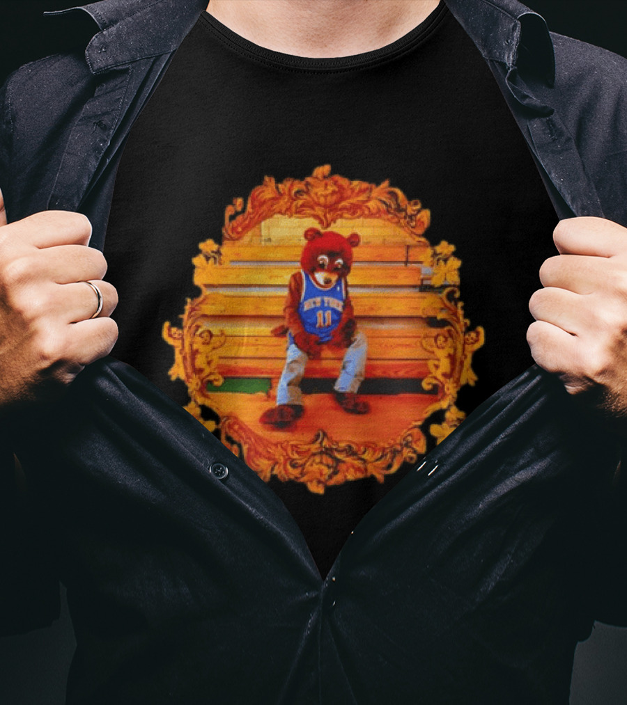 Jalen Brunson Kanye West Dropout Bear New York Knicks NBA Parody Album Cover T-Shirt