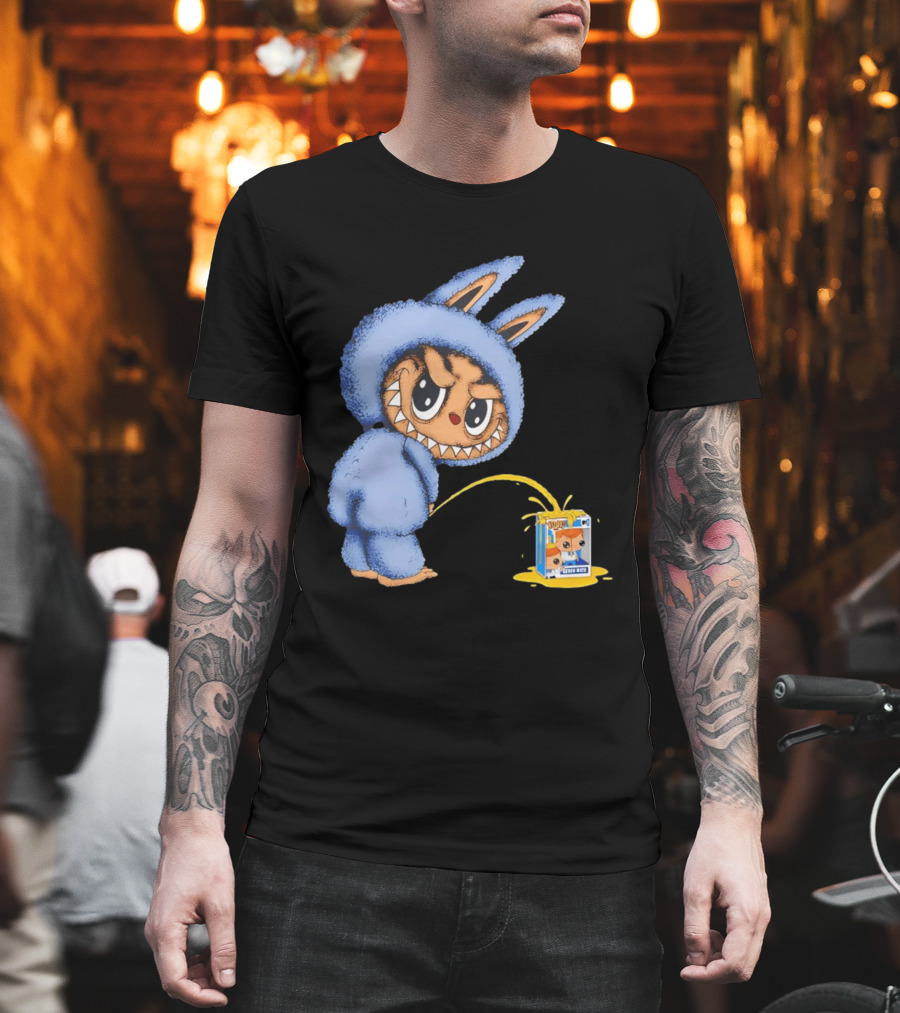 Labubu Peeing On Pop Figures Juice Box Fun Concept T-Shirt
