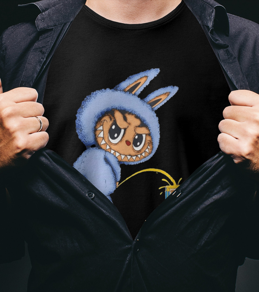 Labubu Peeing On Pop Figures Juice Box Fun Concept T-Shirt