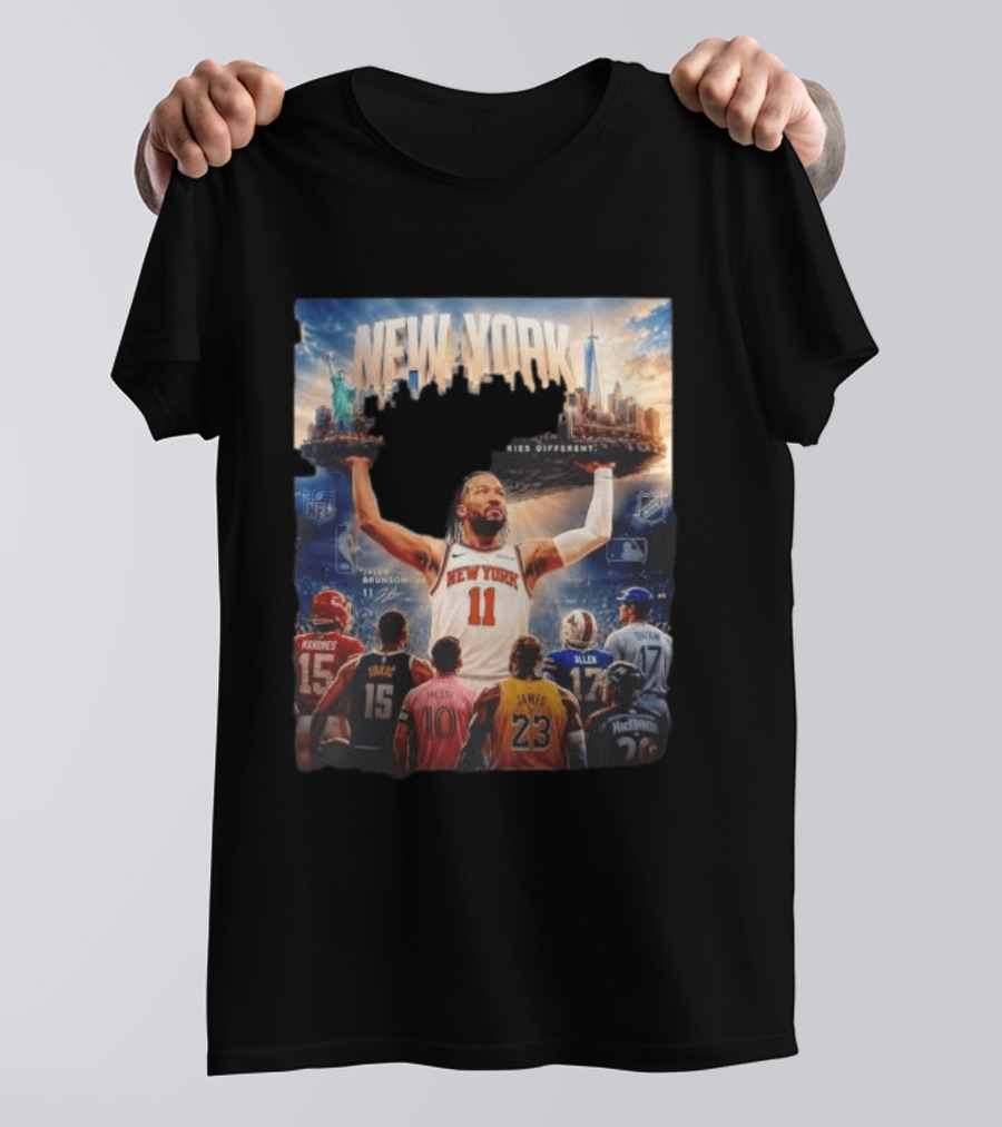 New York Knicks Built Different Carries Different Skyline Basketball NFL MLB T-Shirt