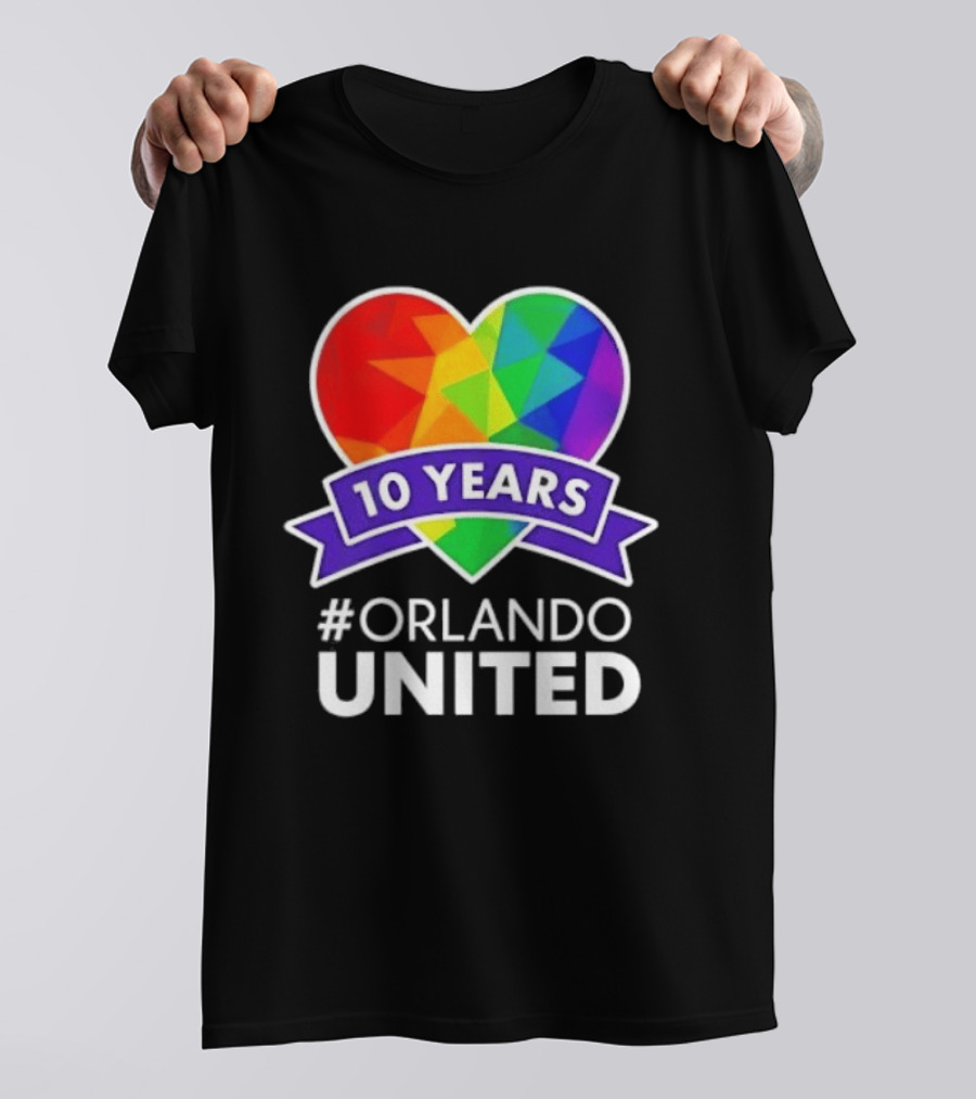 Noah Kahan 10 Years Orlando United Pride Rainbow Heart T-Shirt