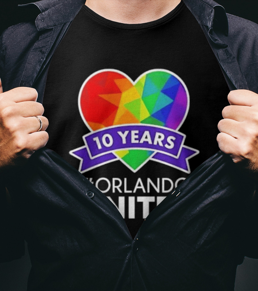 Noah Kahan 10 Years Orlando United Pride Rainbow Heart T-Shirt