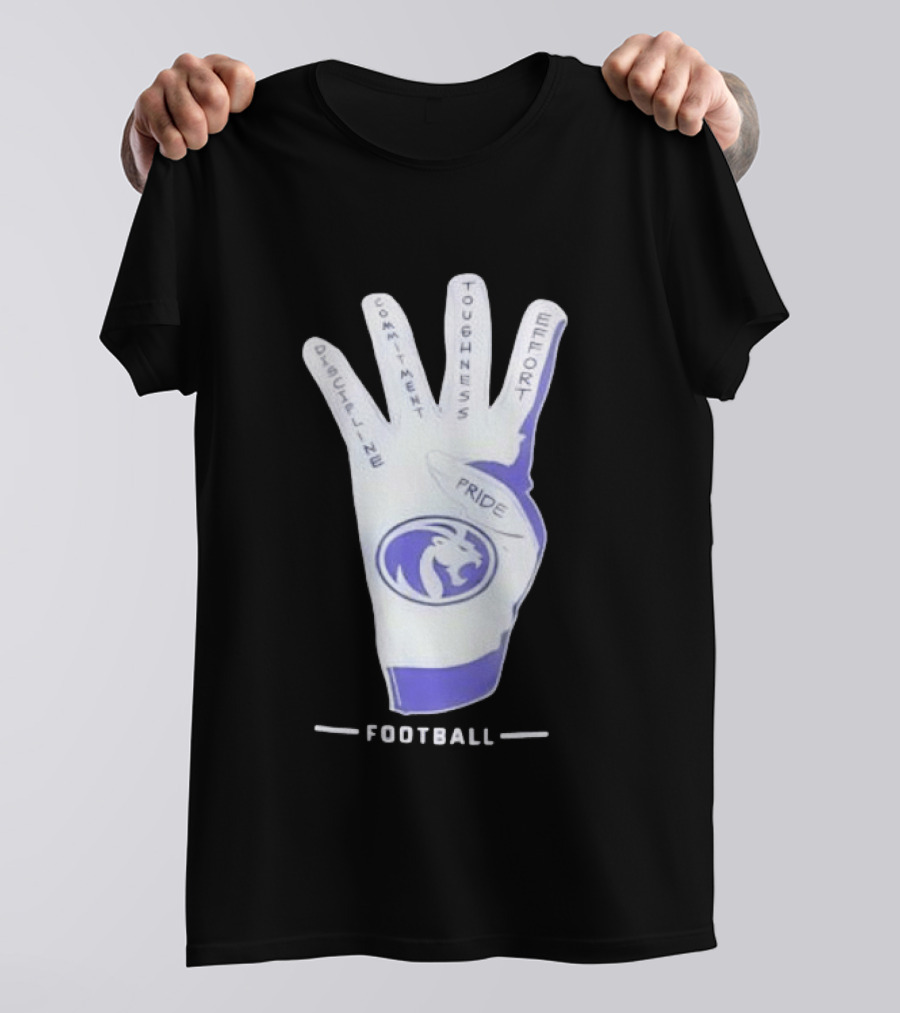 North Alabama Football Discipline Commitment Toughness Effort Pride Glove T-Shirt