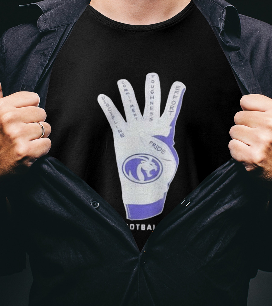 North Alabama Football Discipline Commitment Toughness Effort Pride Glove T-Shirt