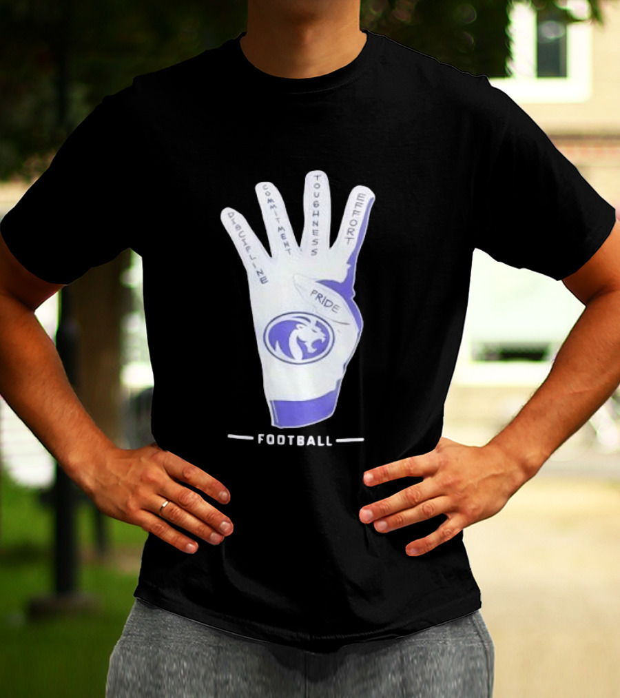North Alabama Football Discipline Commitment Toughness Effort Pride Glove T-Shirt