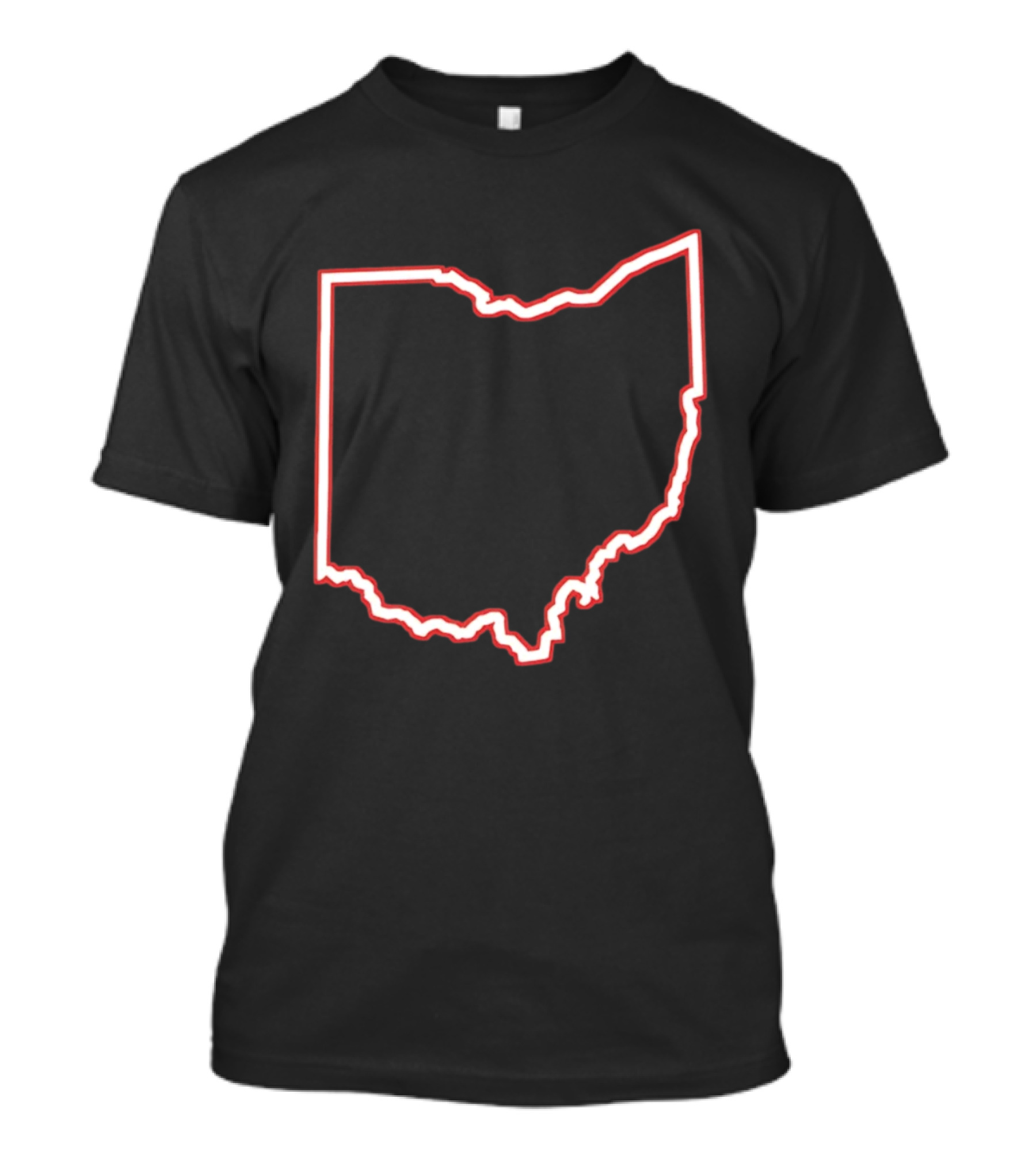 Ohio Outline Simple State Map Red T-Shirt