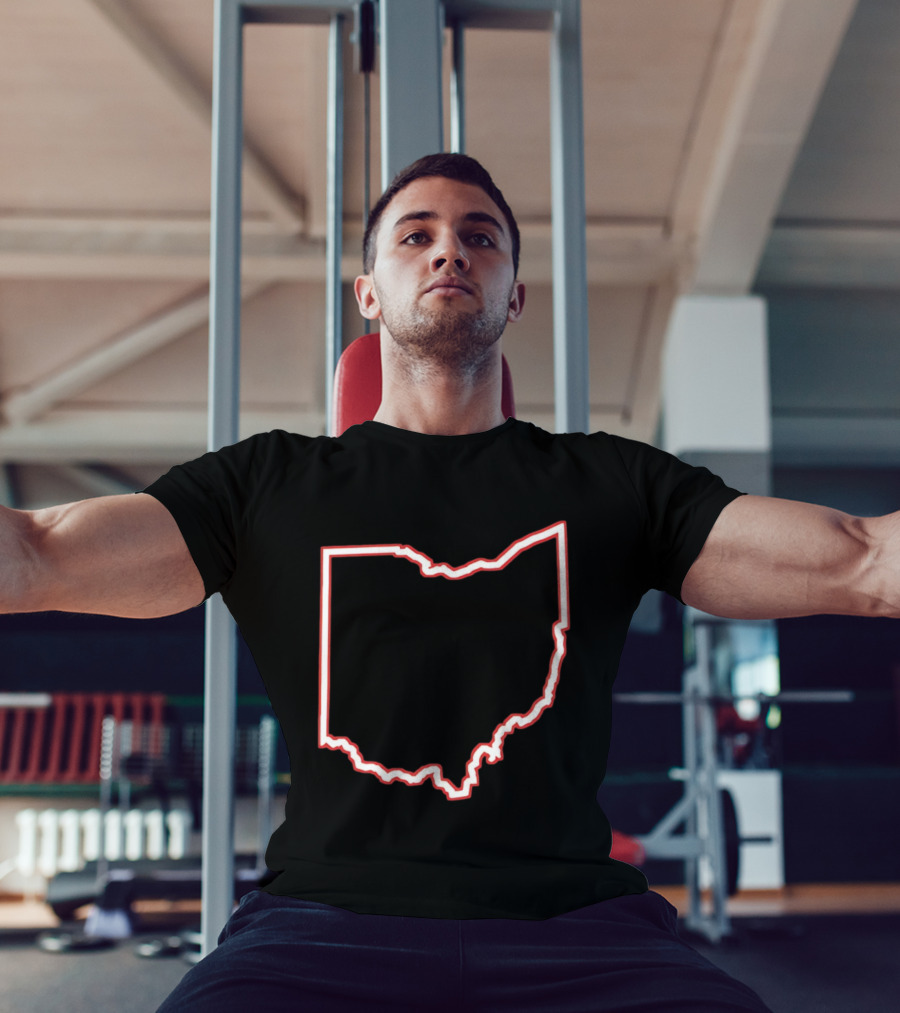 Ohio Outline Simple State Map Red T-Shirt