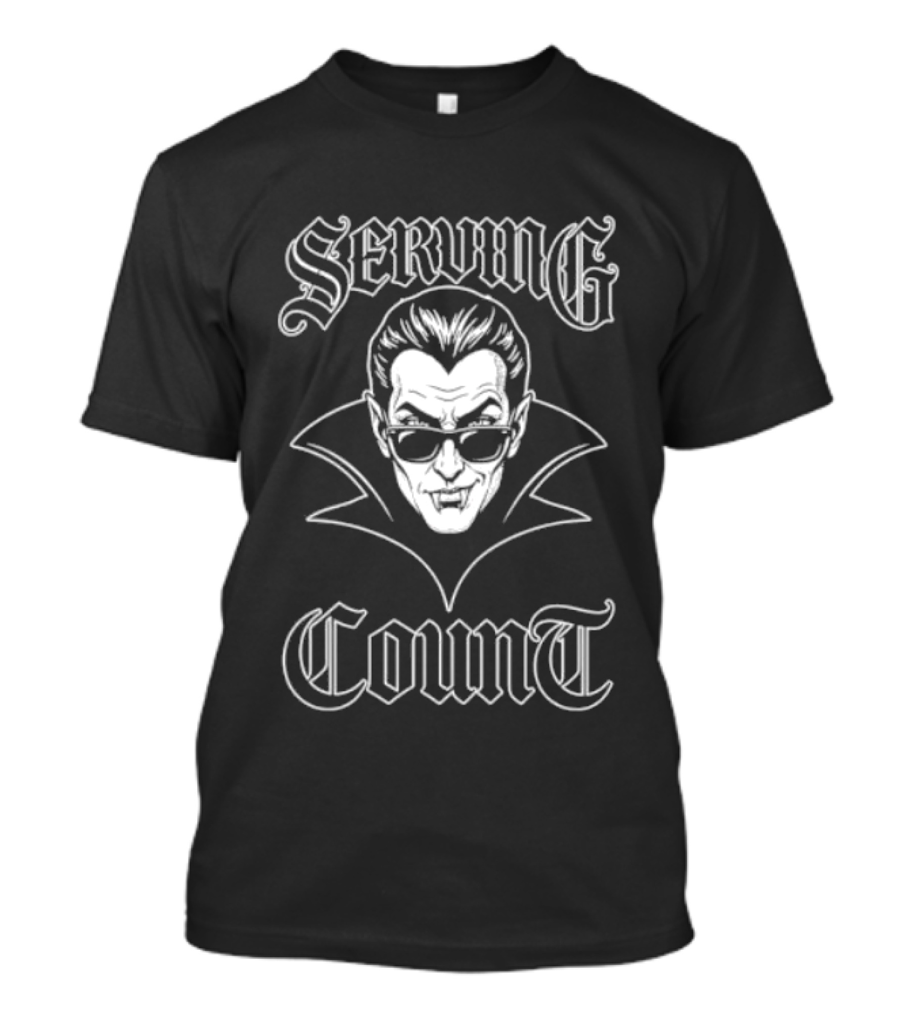 Seving Count Spooky Vampire Gothic Face With Sunglasses T-Shirt