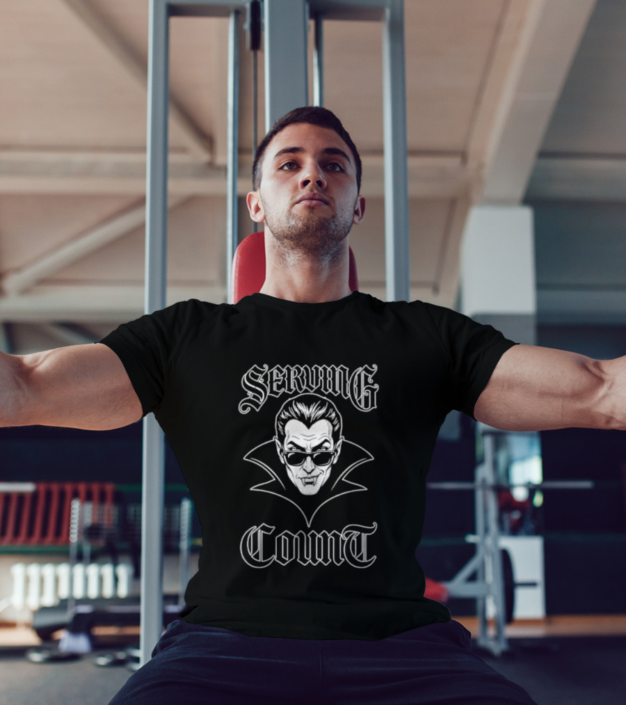 Seving Count Spooky Vampire Gothic Face With Sunglasses T-Shirt