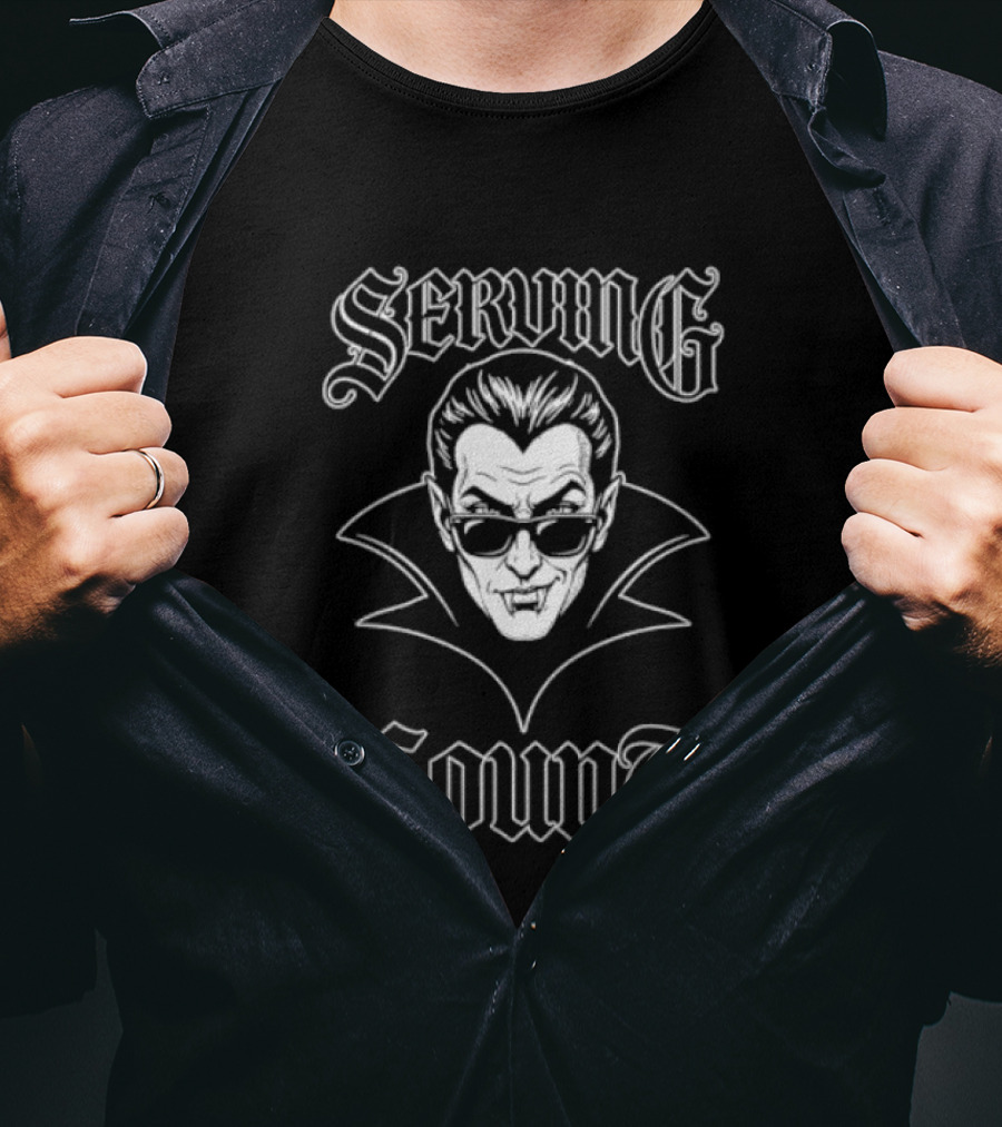 Seving Count Spooky Vampire Gothic Face With Sunglasses T-Shirt