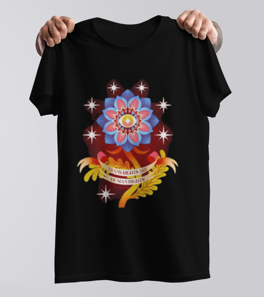 Trans Rights Are Human Rights Eye Floral Pride LGBT T-Shirt