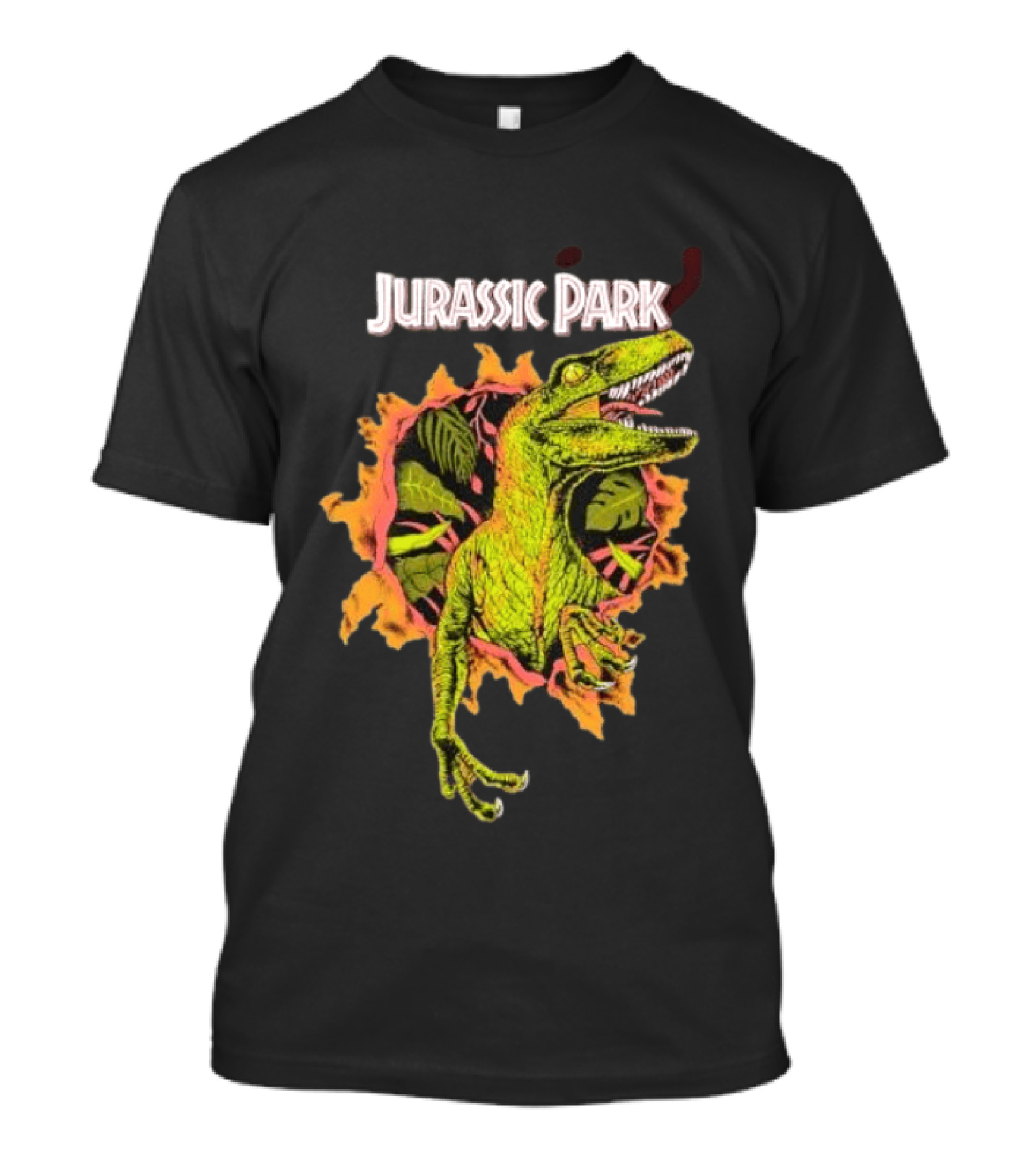 Velociraptor Jurassic Park Dinosaur Breaking Through Wall T-Shirt