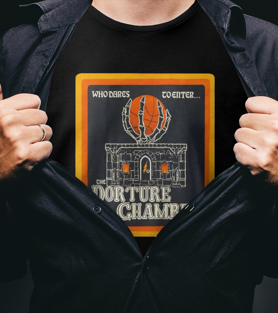 Who Dares To Enter The Dorture Chamber Basketball Spooky Castle T-Shirt