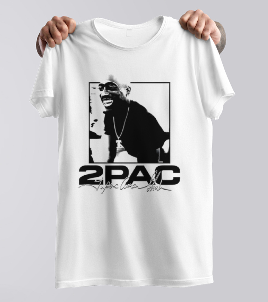 2pac Tupac Shakur Live And Die In LA Iconic Black And White T-Shirt