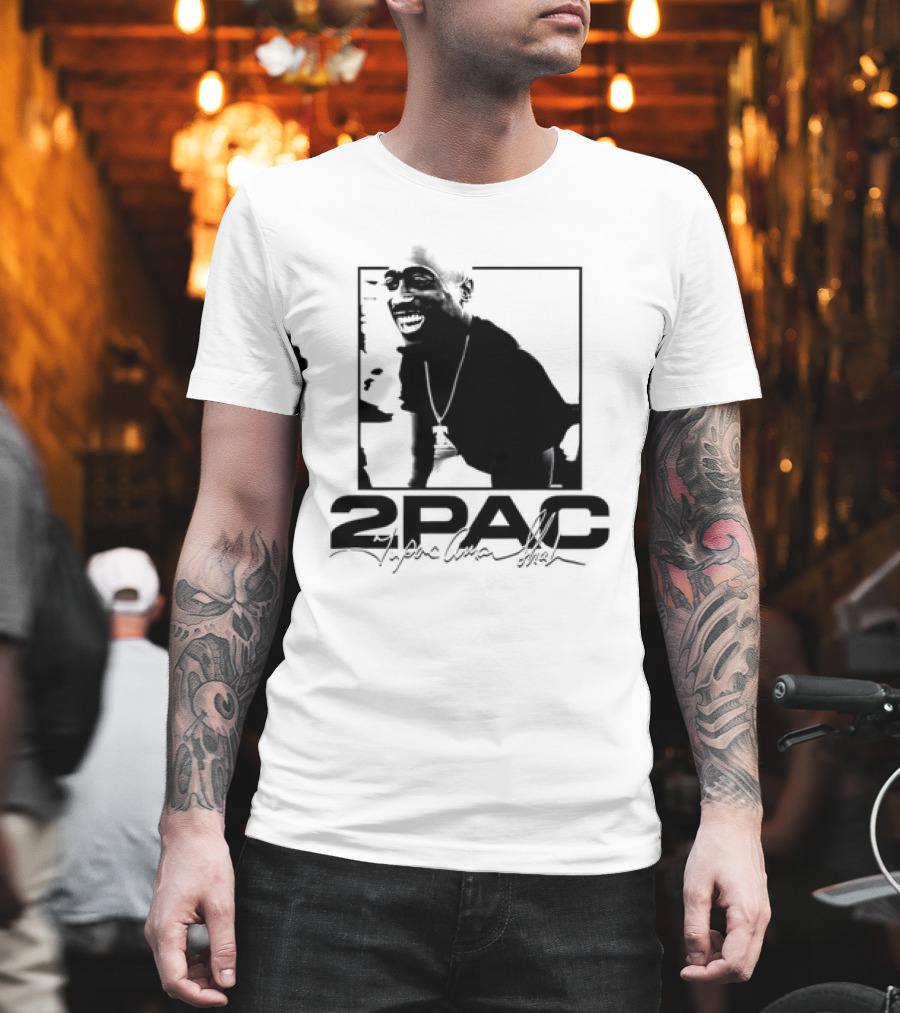 2pac Tupac Shakur Live And Die In LA Iconic Black And White T-Shirt