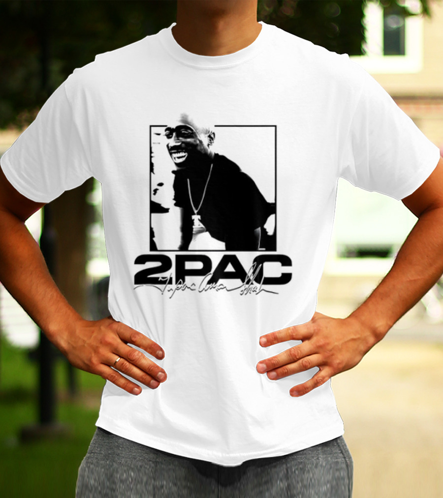 2pac Tupac Shakur Live And Die In LA Iconic Black And White T-Shirt