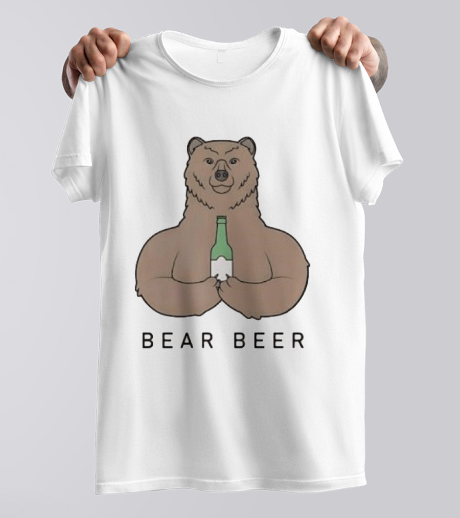 Bear Beer Meme Bottle Holding Bear T-Shirt