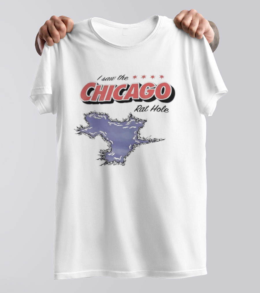 I Saw The Chicago Rat Hole City Meme With Chicago Stars And Map T-Shirt