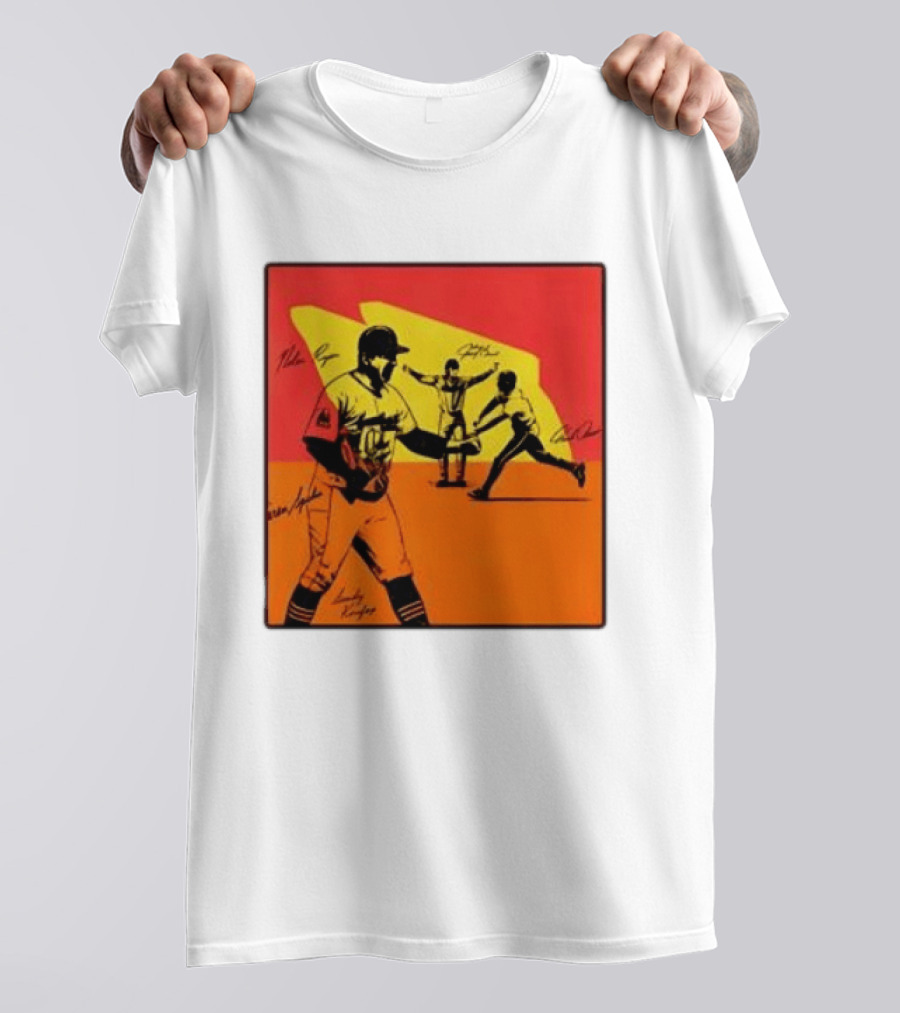Cleveland Guardians Baseball Team Players Signatures Dynamic T-Shirt