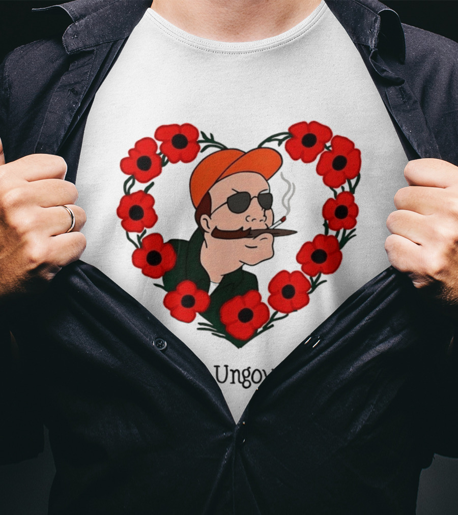 Become Ungovernable Dale Gribble King Of The Hill Red Flower Heart T-Shirt