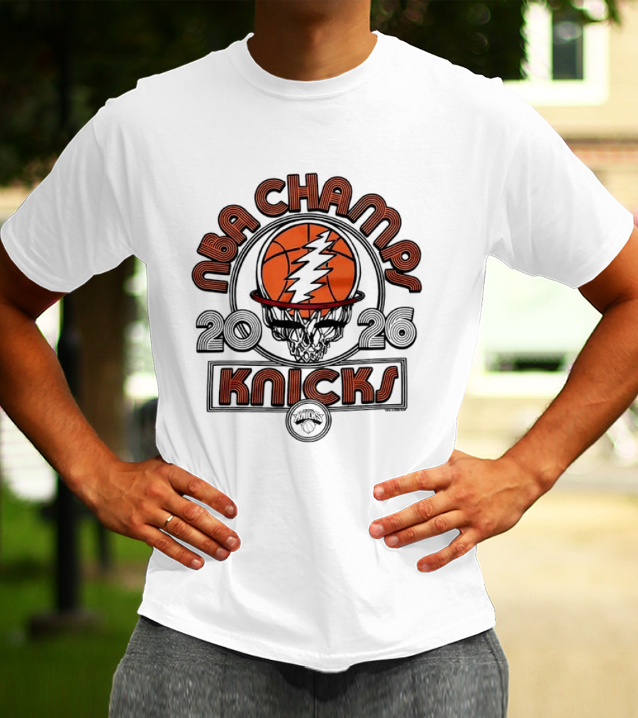 NBA Champs 2026 New York Knicks Grateful Dead Collaboration T-Shirt