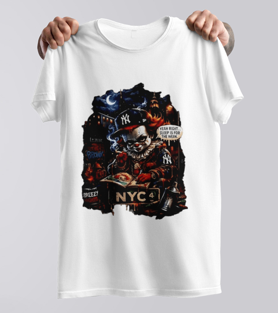 Pennywise NYC Yankees Bronx Thug Life Yeah Right Sleep Is For The Weak T-Shirt