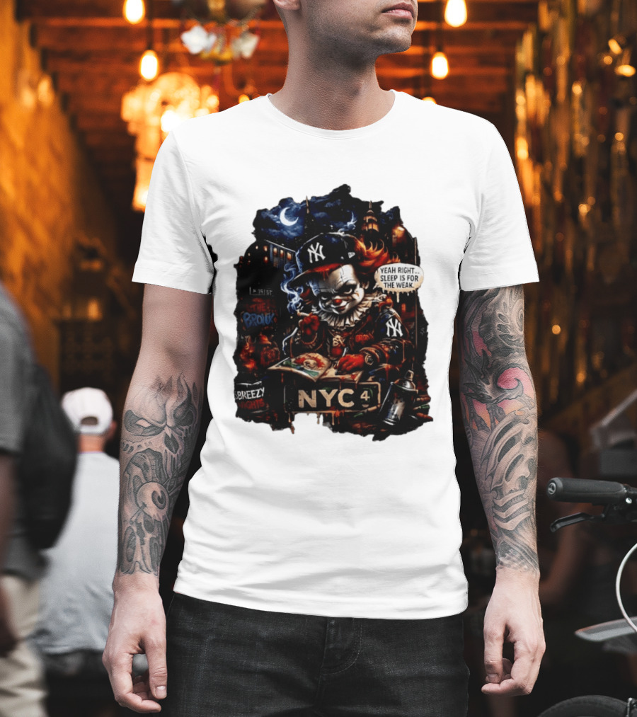 Pennywise NYC Yankees Bronx Thug Life Yeah Right Sleep Is For The Weak T-Shirt