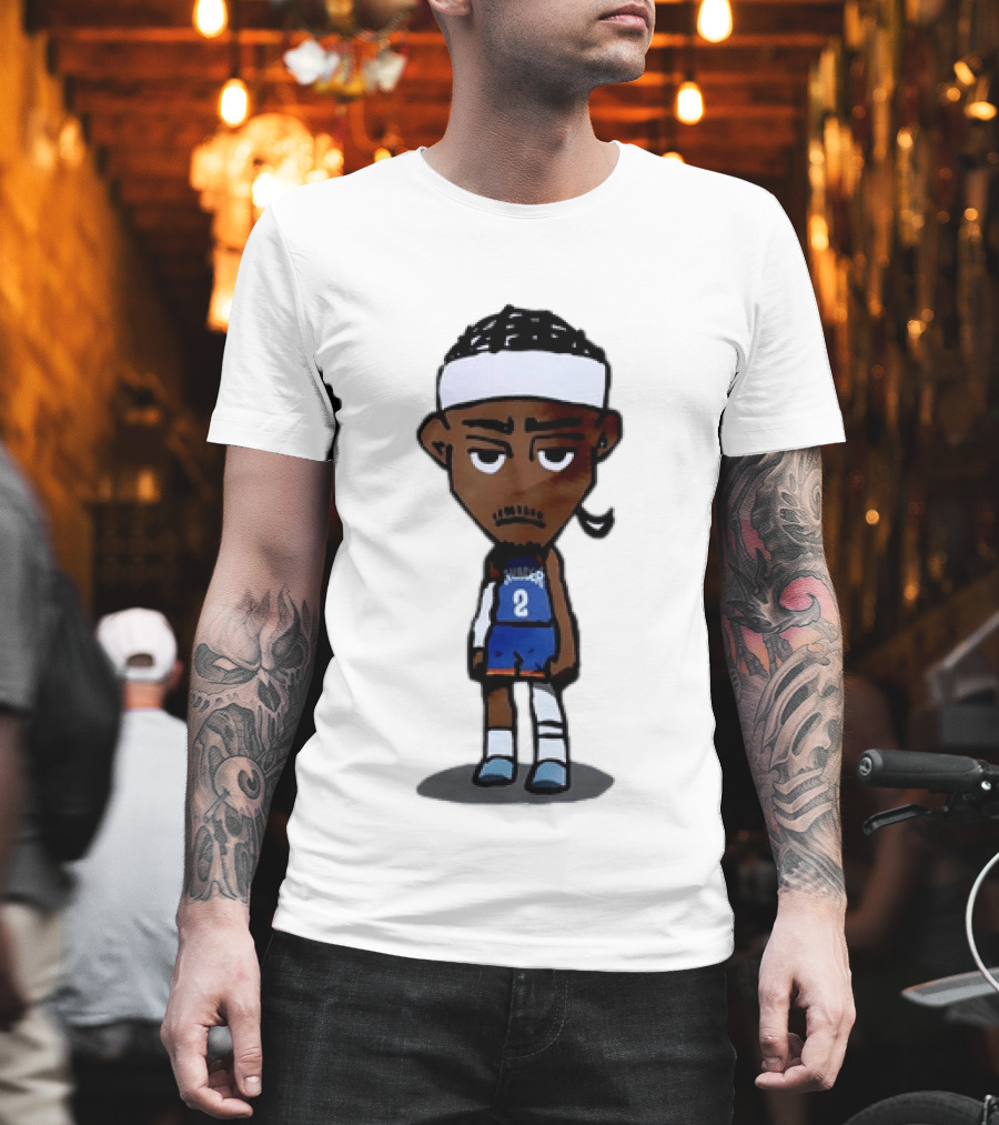 Shai Gilgeous Alexander Sad Cartoon OKC Thunder Basketball Player T-Shirt