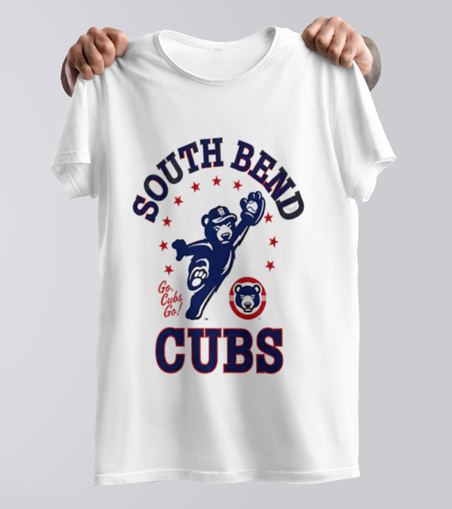 South Bend Cubs Mascot With Stars And Bear T-Shirt