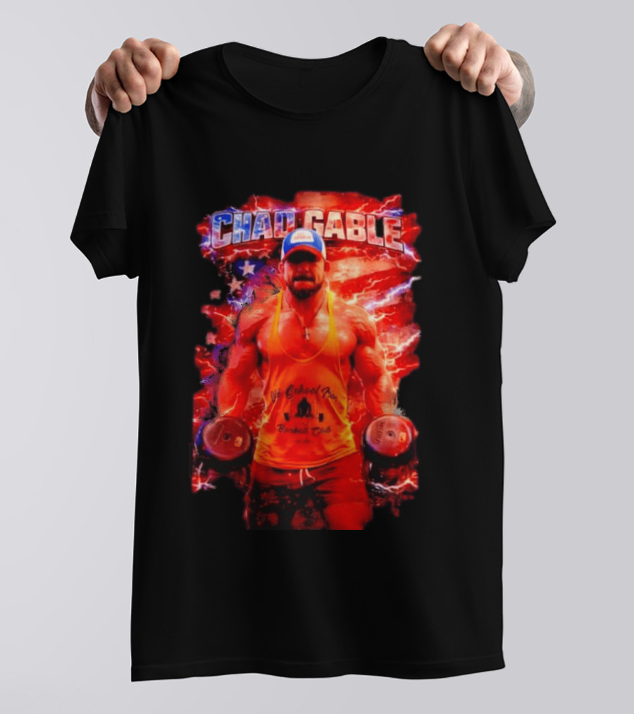 Chad Gable WWE Old School Iron Barbell Club Fitness Power Strength T-Shirt