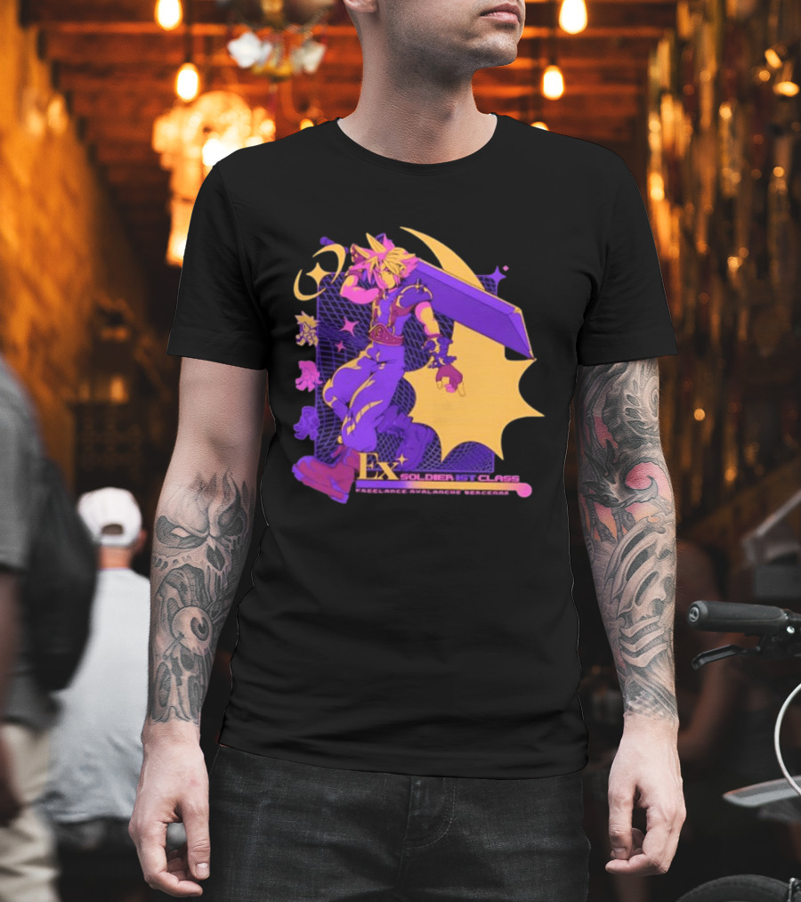 Cloud Strife Ex SOLDIER 1st Class Freelance Avalanche Mercenary Final Fantasy VII T-Shirt