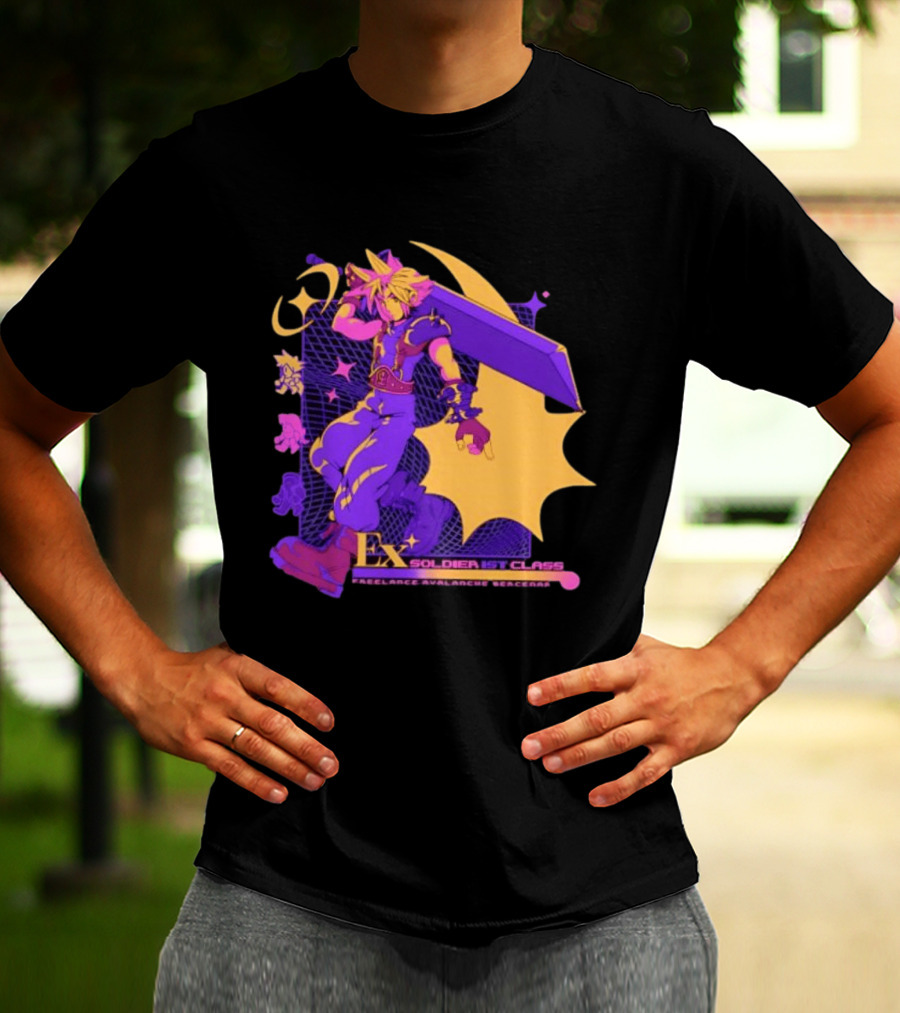 Cloud Strife Ex SOLDIER 1st Class Freelance Avalanche Mercenary Final Fantasy VII T-Shirt