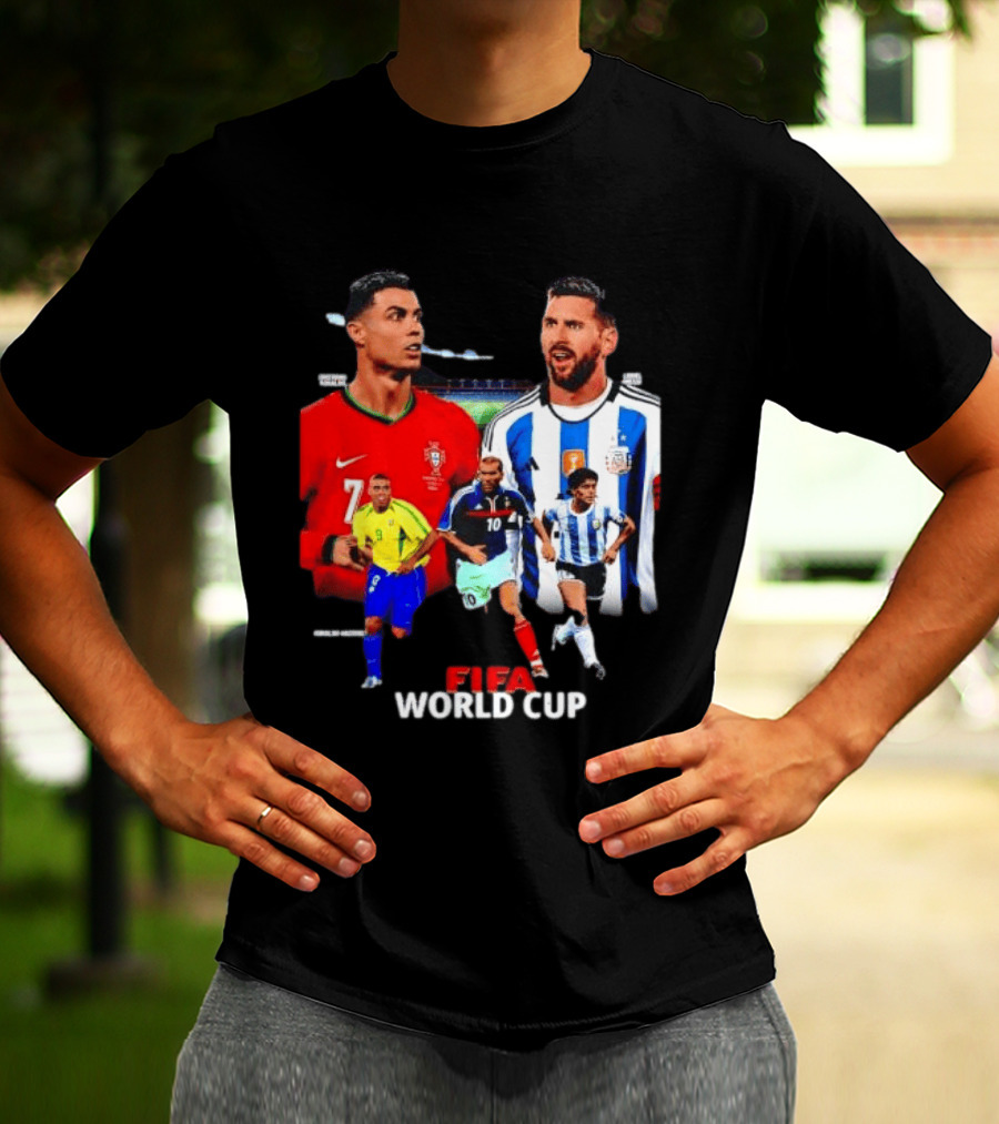 Cristiano Ronaldo Lionel Messi FIFA World Cup Ronaldo Nazario Zinedine Zidane Diego Maradona T-Shirt
