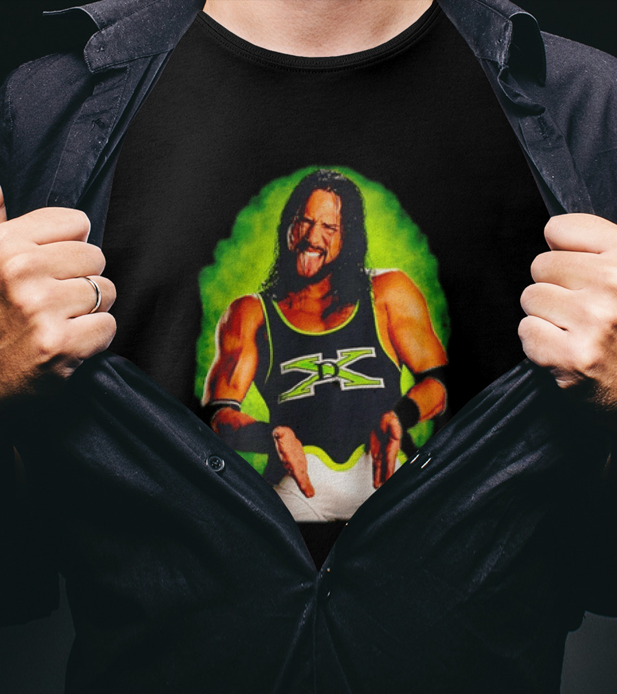 DX Seth Rollins Men's Wrestling Iconic Attitude Era Shawn X Pac D Generation X Green T-Shirt