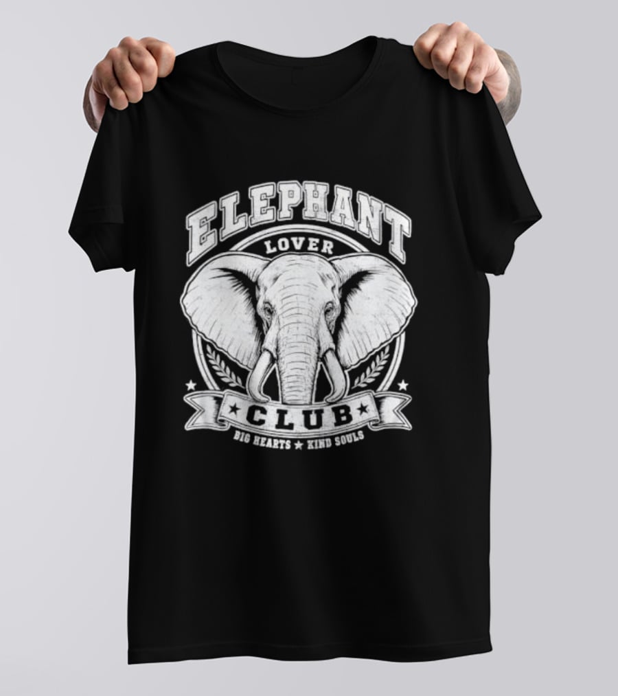 Elephant Lover Club Big Hearts Kind Souls T-Shirt