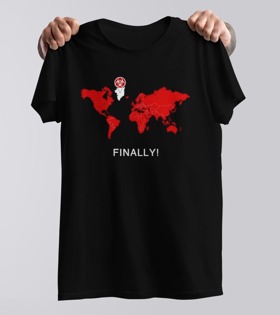 Finally Greenland Biohazard Symbol Map T-Shirt