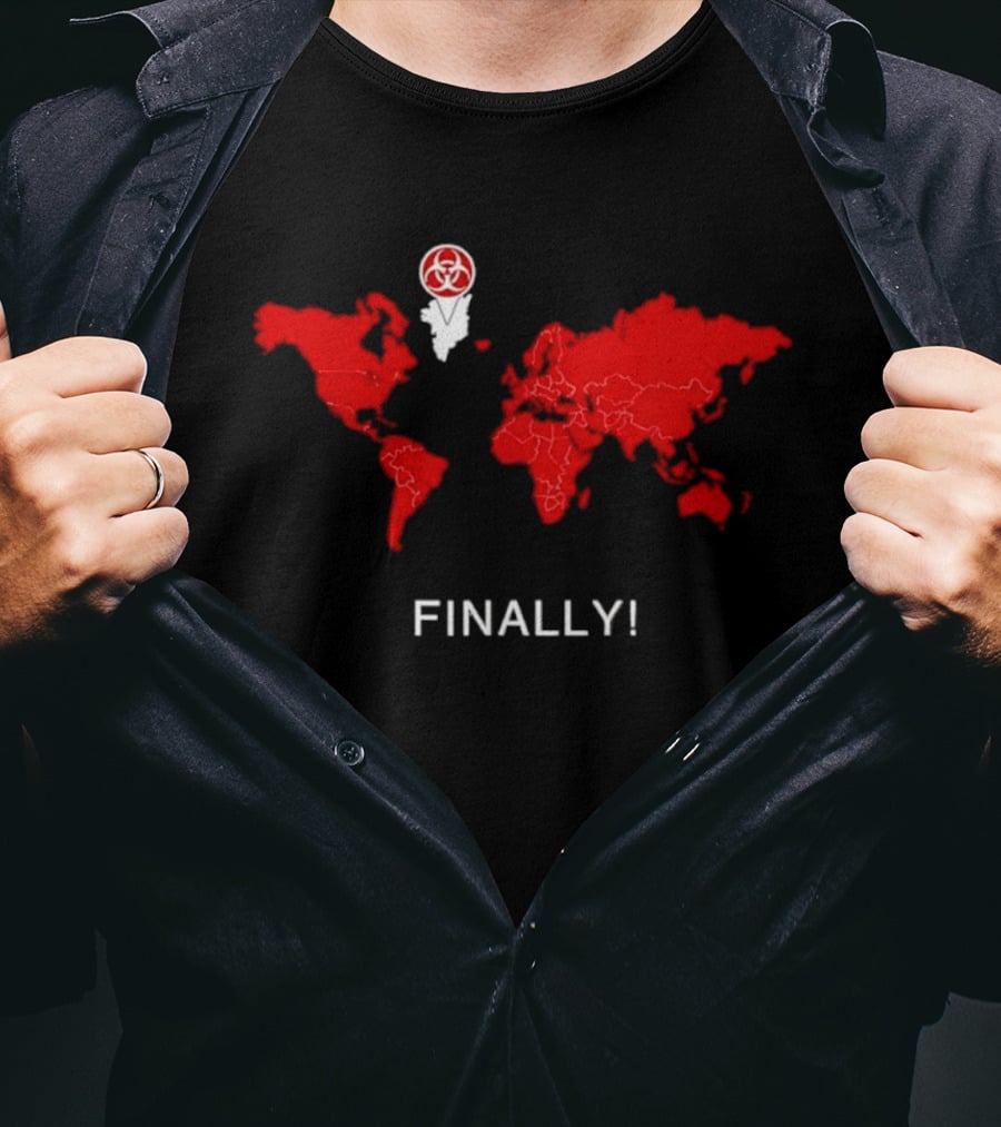 Finally Greenland Biohazard Symbol Map T-Shirt