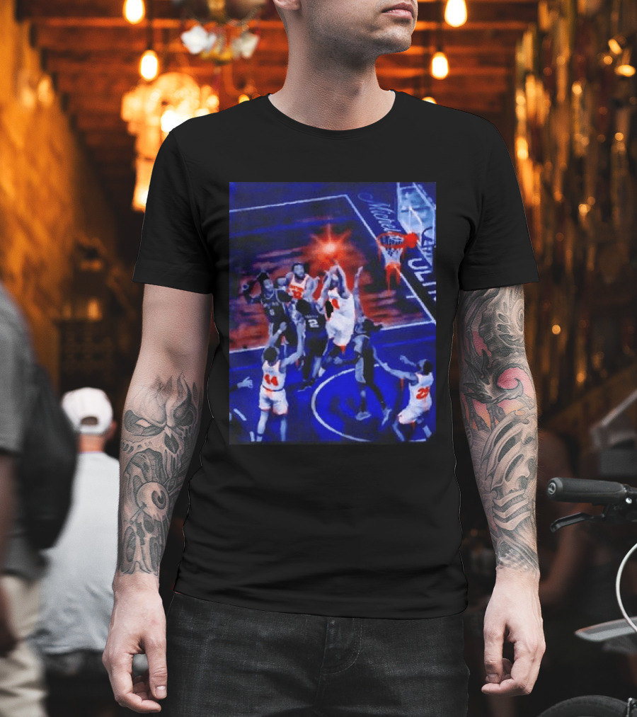 Jalen Brunson New York Knicks NBA Game Action Michelob Ultra Basketball Scene T-Shirt