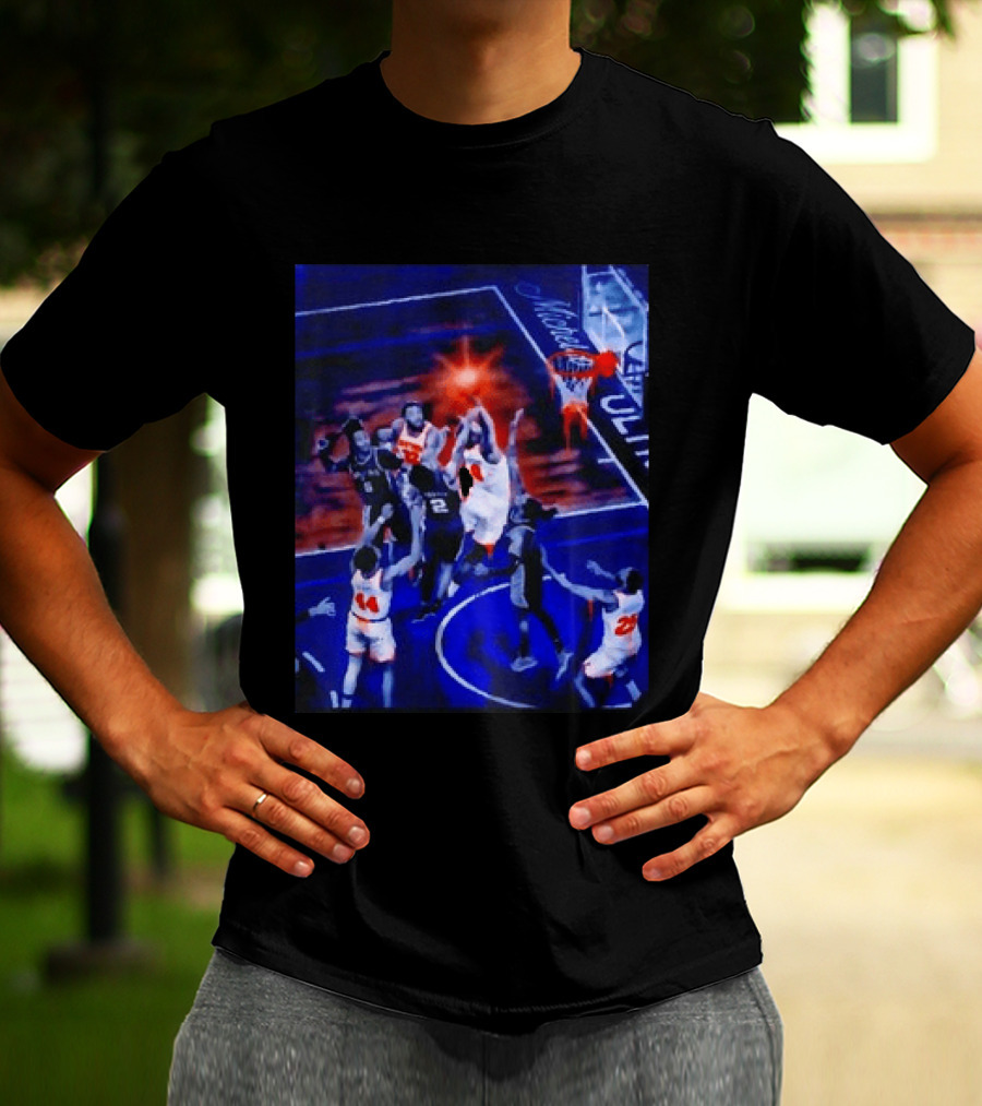 Jalen Brunson New York Knicks NBA Game Action Michelob Ultra Basketball Scene T-Shirt