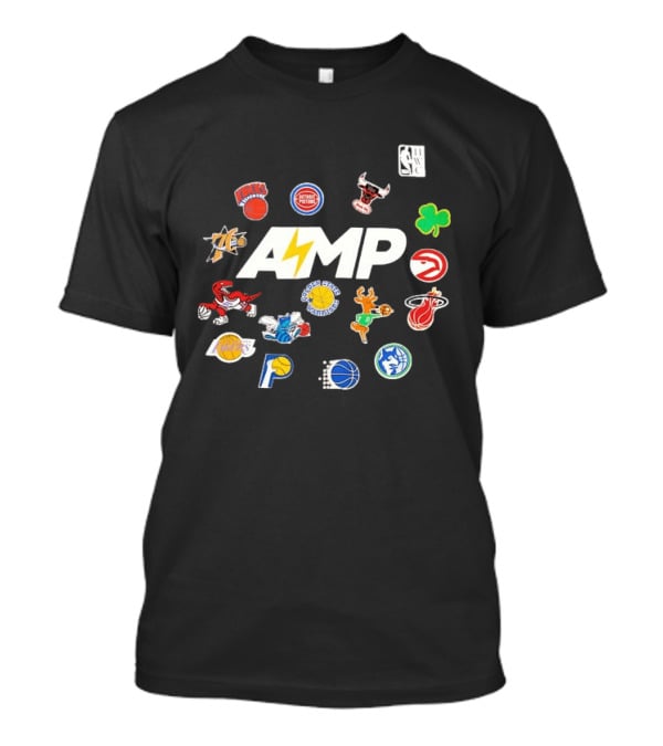 AMP Knicks Pistons Bulls 76ers Warriors Bucks Heat Lakers Hornets Pacers Raptors Mavericks Celtics Hawks T-Shirt