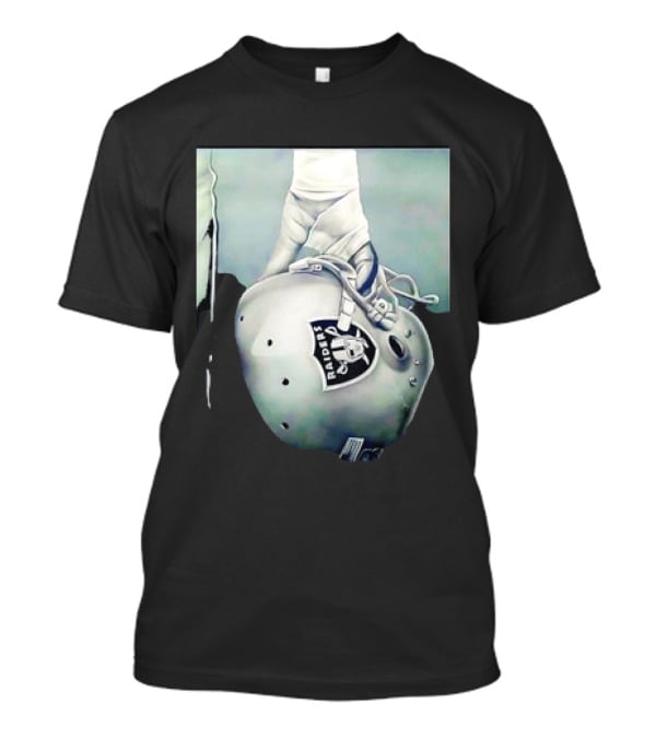 Las Vegas Raiders Football Helmet Hand Wrap Player Representation T-Shirt