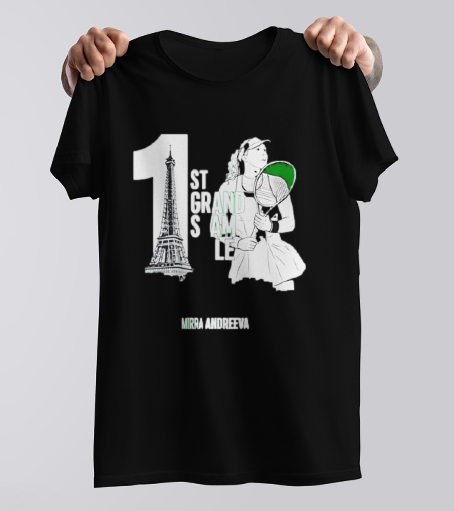 Paris Tennis Victory Mirra Andreeva 1st Grand Slam Title T-Shirt