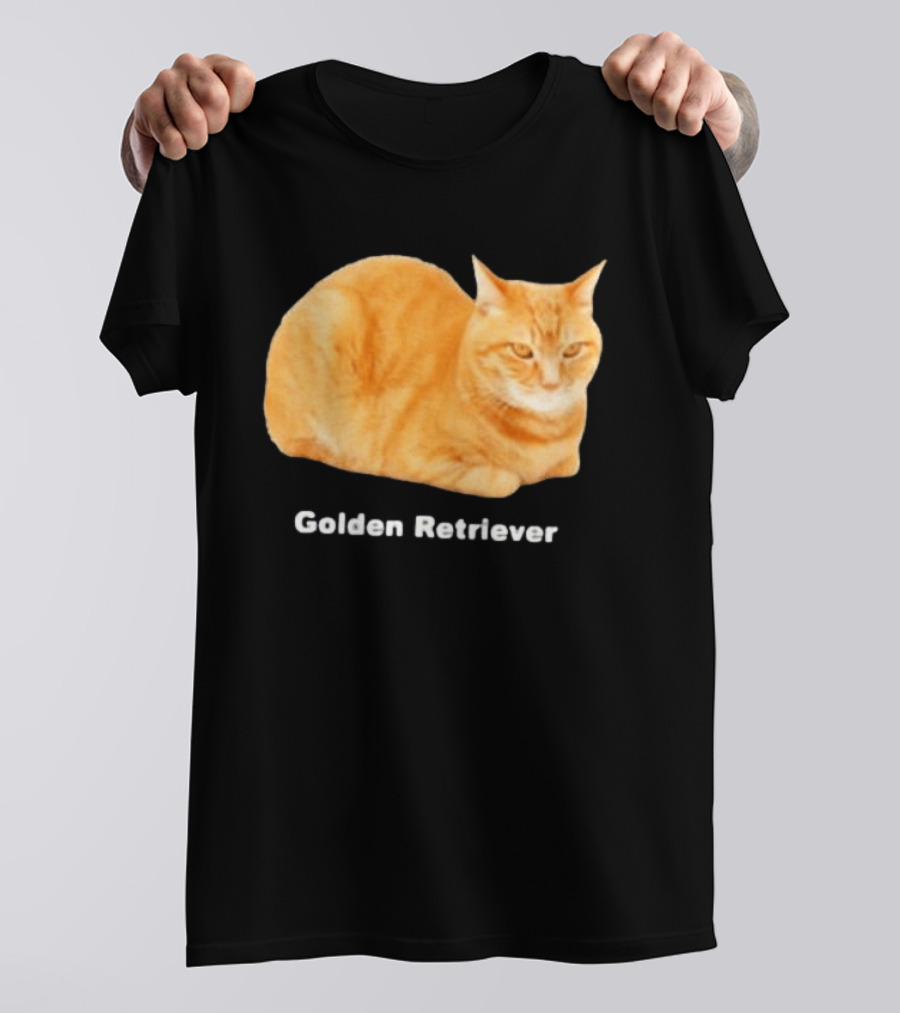 Orange Tabby Cat Golden Retriever Sarcastic Meme Humor T-Shirt