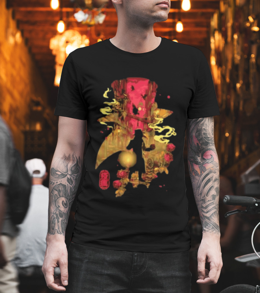 Plague Doctor Big Ben Lantern Crow Skull Roses London T-Shirt