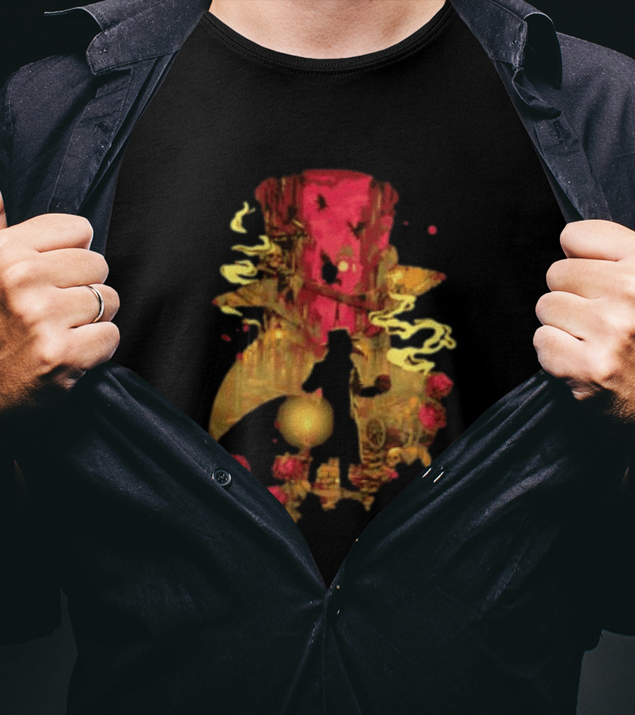 Plague Doctor Big Ben Lantern Crow Skull Roses London T-Shirt
