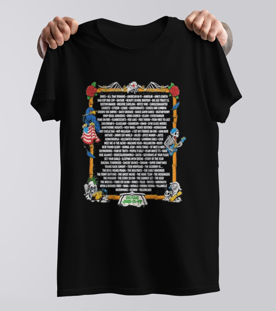 Vans Warped Tour Washington D.C 2026 Lineup Band Names List Skeletons Music Event Decor T-Shirt